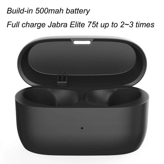 Alt view image 3 of 5 - EXMRAT Charging Case for Jabra Elite 75t, Replacement Charger Cradle Station Charge Box for Jabra Active 75t (700mah, Black)