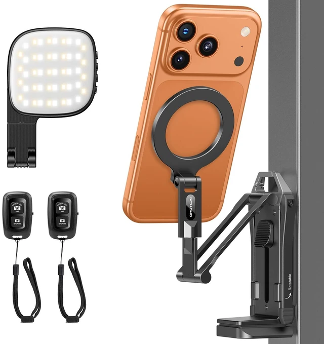 Main image of OMOTON TP02-Pro-CK Magnetic Phone Holder Kit with Fill Light & 2 Remotes