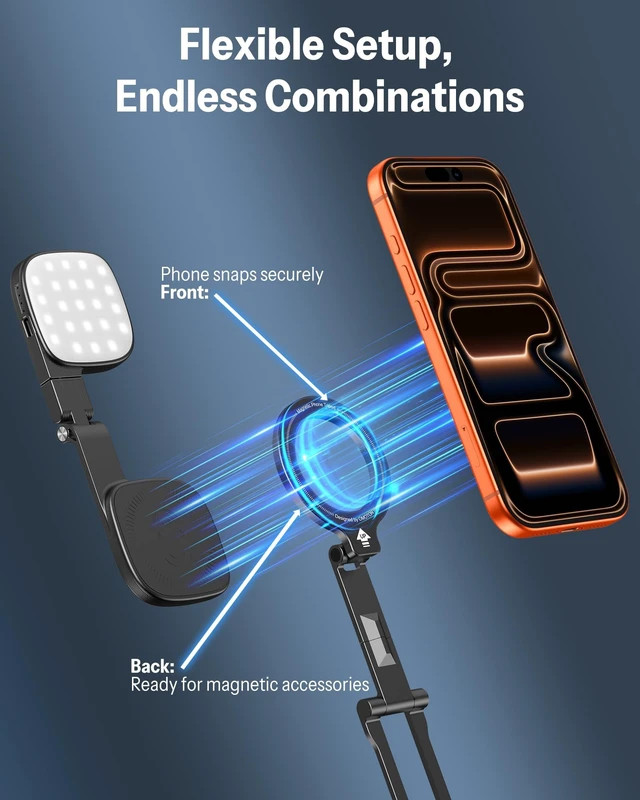 Alt view image 2 of 5 - OMOTON TP02-Pro-CK Magnetic Phone Holder Kit with Fill Light & 2 Remotes