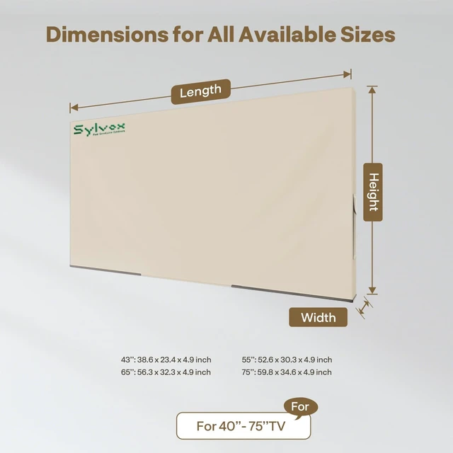 Alt view image 3 of 5 - SYLVOX 4043 Inch Outdoor TV Cover, 600D Waterproof, All-Weather