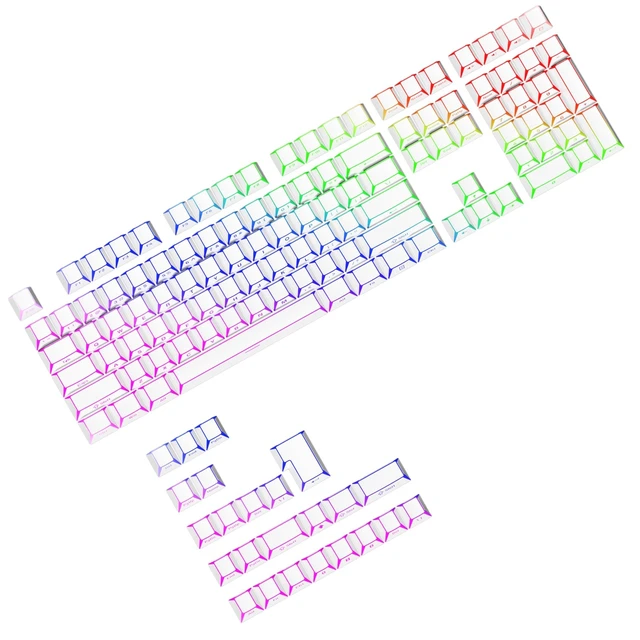Alt view image 3 of 5 - Owpkeenthy PBT Five Side Printed Cherry Profile Translucent Keycaps (White)