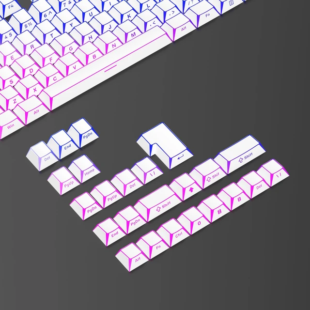 Alt view image 4 of 5 - Owpkeenthy PBT Five Side Printed Cherry Profile Translucent Keycaps (White)