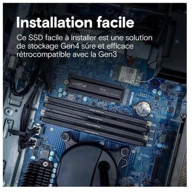 Alt view image 5 of 5 - Crucial P310 - SSD - 1TB - Internal - M.2 2280 - PCIe 4.0 x4 (NVMe) - Integrated Heatsink