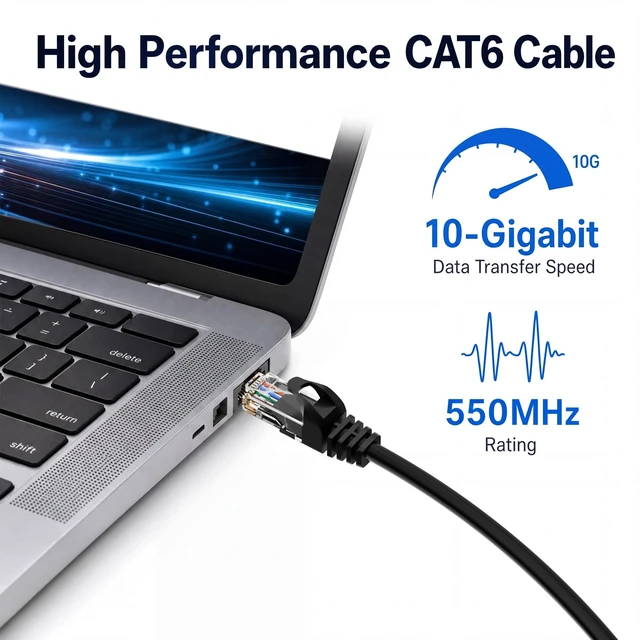 Alt view image 2 of 5 - 10Gbps Cat 6 Ethernet Cable (10 FT, 24 Pack), Pure Copper Cat6 Patch Cables