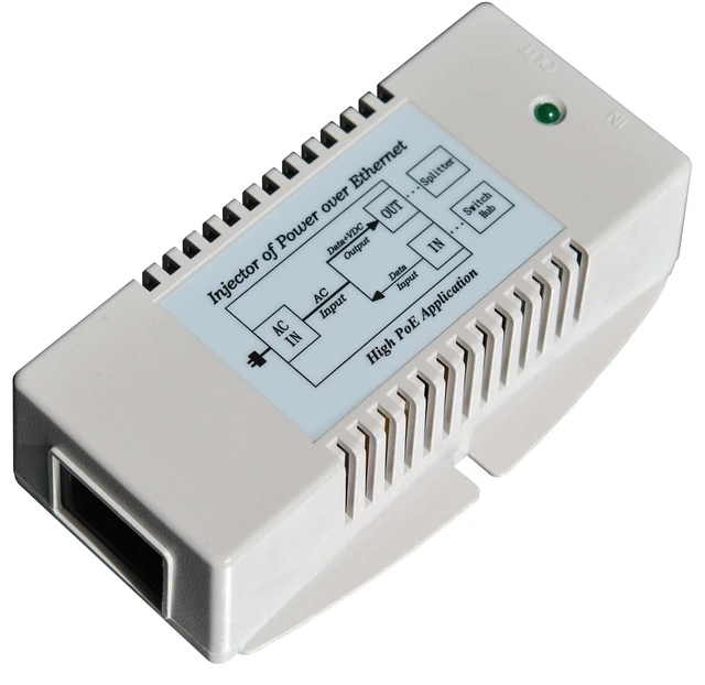 Alt view image 5 of 5 - Tycon Systems TP-POE-HP-24G 43W High Power Gigabit POE Power Inserter - US Power Cord, 24V