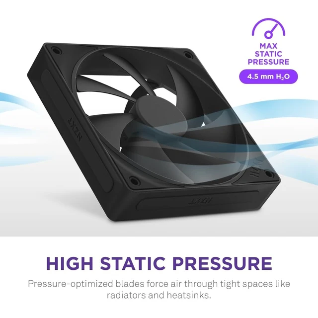 Alt view image 2 of 5 - NZXT F140P - 140mm Static Pressure PC Case Fan - Black