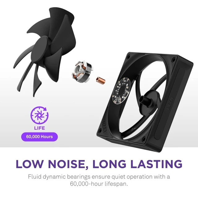 Alt view image 5 of 5 - NZXT F140P - 140mm Static Pressure PC Case Fan - Black