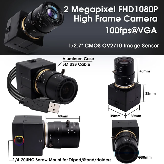 Alt view image 3 of 5 - SVPRO 1080P HD Webcam with Zoom Lens 2.8-12mm Manual Focus Camera 30fps/60fps/100pfs High Definition USB Camera UVC Free Drive for PC & Laptop