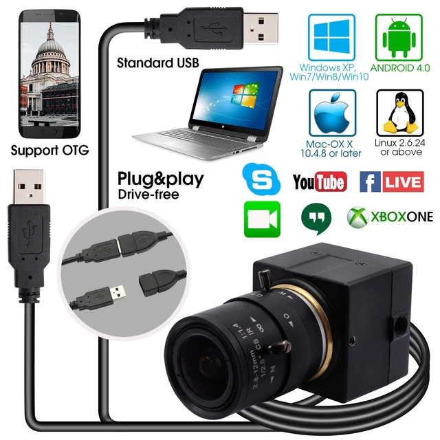 Alt view image 5 of 5 - SVPRO 1080P HD Webcam with Zoom Lens 2.8-12mm Manual Focus Camera 30fps/60fps/100pfs High Definition USB Camera UVC Free Drive for PC & Laptop