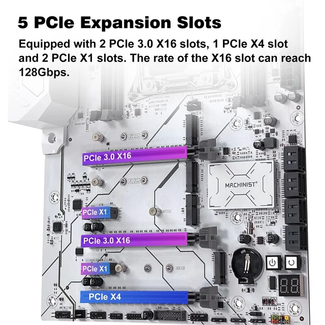 Alt view image 5 of 5 - MACHINIST X99 F-X9D LGA 2011-V3 Motherboard for Intel Xeon E5 V3/V4 Core i7