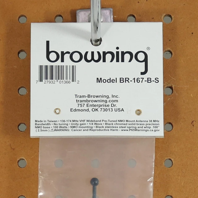 Alt view image 4 of 5 - Browning 160-Watt Wide-Band 136 MHz to 174 MHz Unity-Gain Antenna with NMO Mounting (Black)