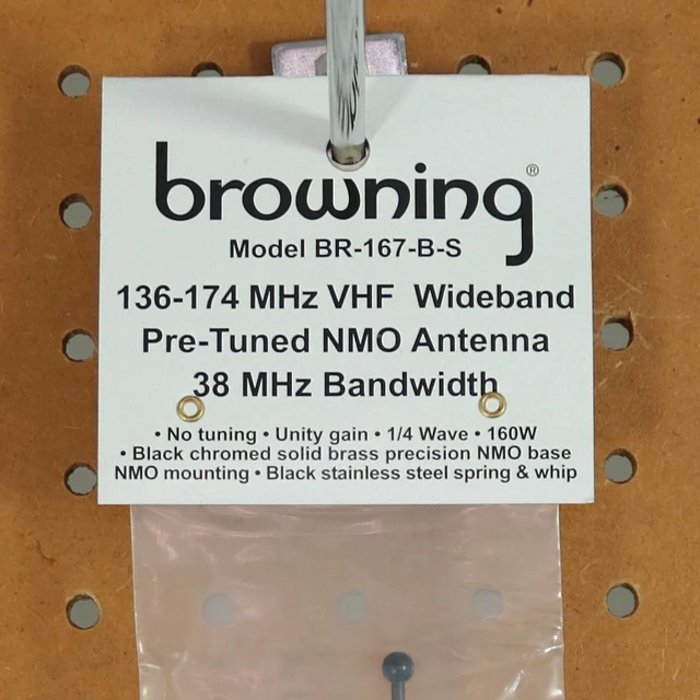 Alt view image 5 of 5 - Browning 160-Watt Wide-Band 136 MHz to 174 MHz Unity-Gain Antenna with NMO Mounting (Black)