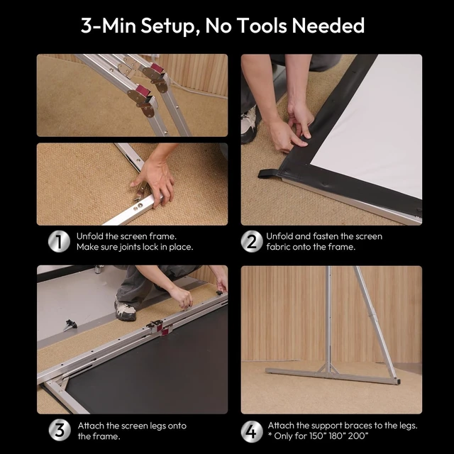 Alt view image 4 of 5 - NothingProjector Outdoor Projector Screen with Stand, 100 Portable Fold