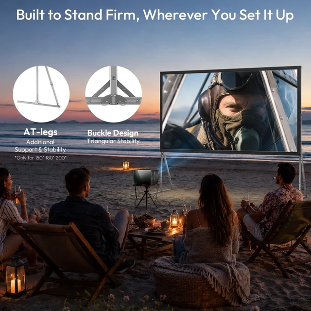 Alt view image 5 of 5 - NothingProjector Outdoor Projector Screen with Stand, 100 Portable Fold