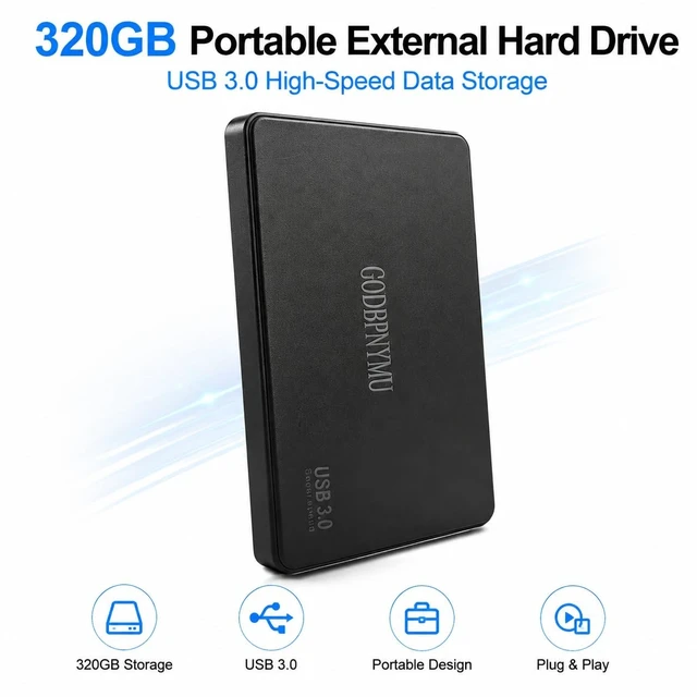 Alt view image 5 of 5 - GODBPNYMU Portable 320GB External Hard Drive USB 3.0