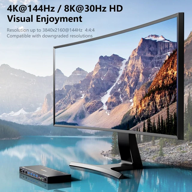 Alt view image 3 of 5 - KVM Switch Dual Monitors with Voice Control
