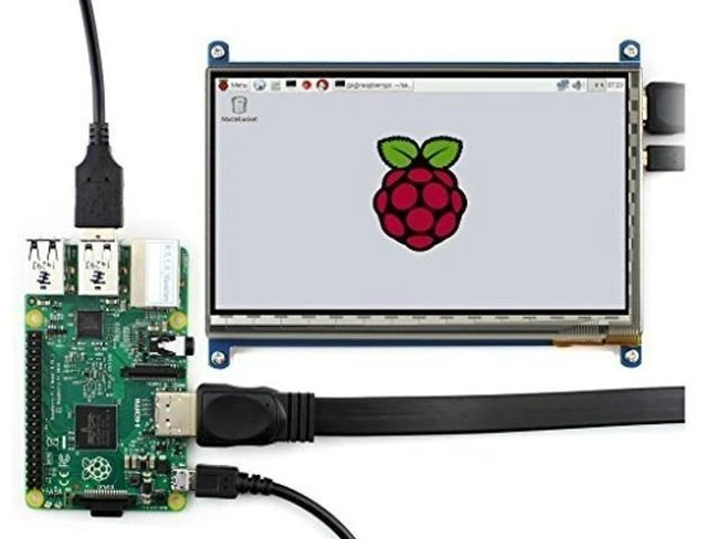 Main image of Waveshare 7inch Capacitive Touch Screen LCD Compatible with Raspberry Pi 5/4B/3B+/3A+/2B/B+/A+/Zero/Zero W/WH/Zero 2W CM3+/4 1024600 Resolution HDMI IPS Low Power Consumption Supports Windows