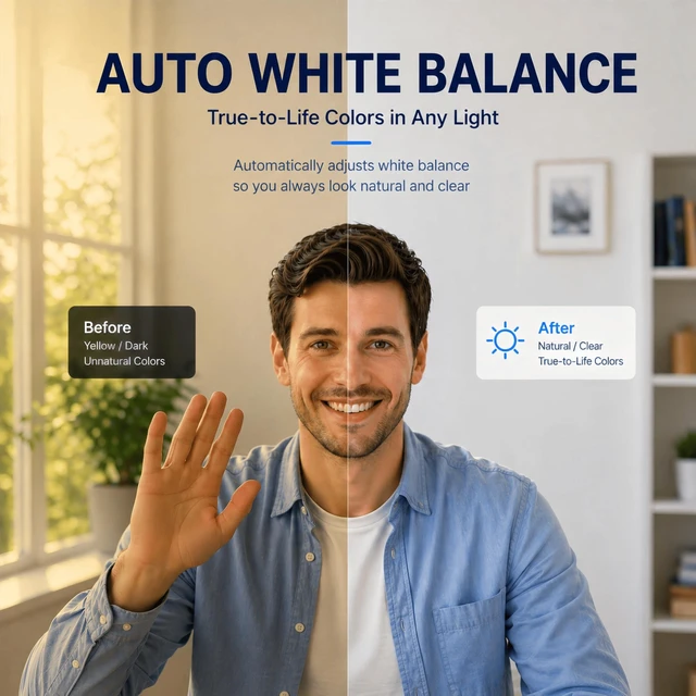 Alt view image 4 of 5 - C65 4K Webcam for PC with Autofocus, USB Webcam with Dual Noise-Reducing Mic, Auto White Balance, Low Light Correction, Privacy Shutter, Tripod Included, Streaming Camera for Laptop Desktop Zoom Teams