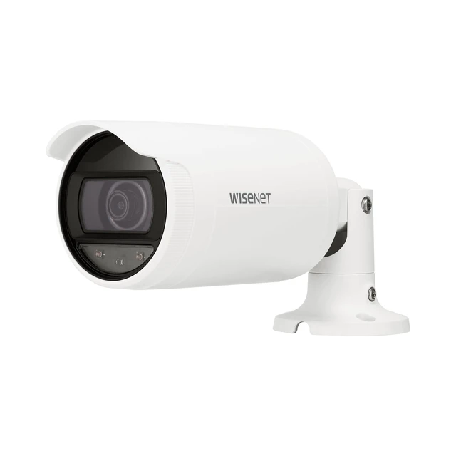 Alt view image 2 of 5 - HANWHA ANO-L7012R Wisenet IR Bullet Camera, White; 4MP Resolution, 1/3" CMOS Sensor, IR Visibility Up to 65.6 feet, Micro SD/SDHC/SDXC Onboard Memory Slot Up to 128GB, IP66, Fixed Focus