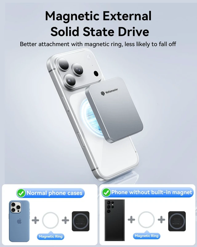 Alt view image 3 of 5 - Yottamaster 128GB USB C Flash Drive, Up to 150MB/s Aluminum Portable SSD