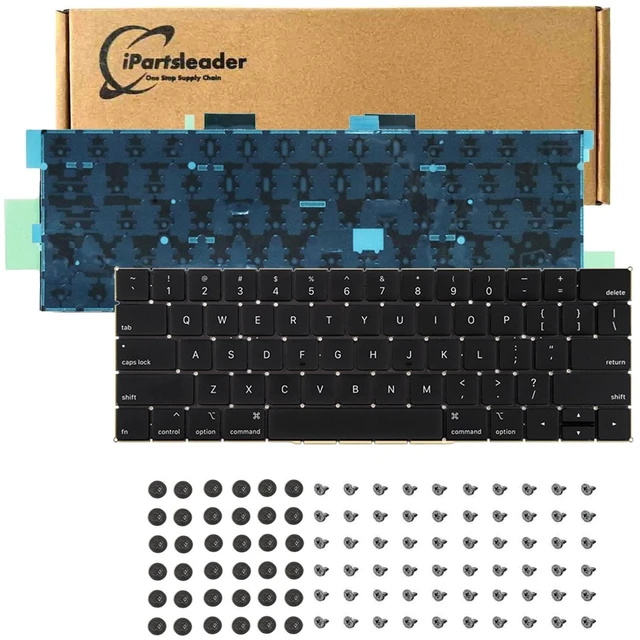 Main image of iPartsleader Replacement Keyboard US English with Backlit for MacBook Pro Retina A1990 (15-inch,2018/2019,Four Thunderbolt 3 Ports) ANSI U.S. Layout Backlight+Keyboard Screws