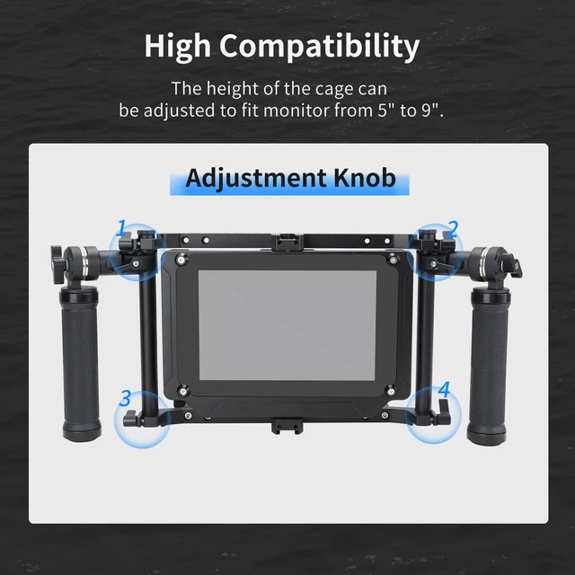 Alt view image 3 of 5 - Nitze Director's Monitor Cage for Up to 9" LCD Monitor - JSQ-002