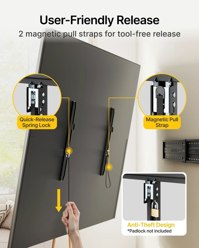 Alt view image 3 of 5 - monTEK Heavy Duty Fixed TV Wall Mount Bracket 75-150 Inch TVs