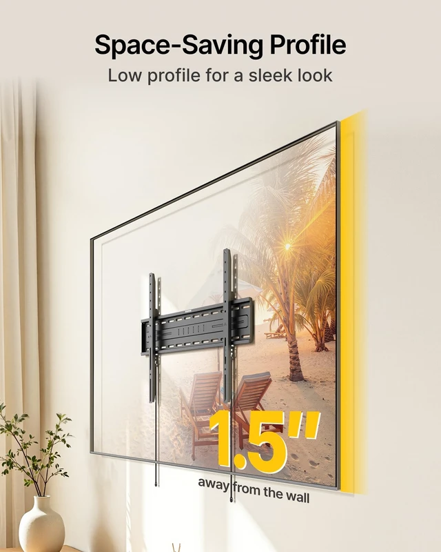 Alt view image 4 of 5 - monTEK Heavy Duty Fixed TV Wall Mount Bracket 75-150 Inch TVs