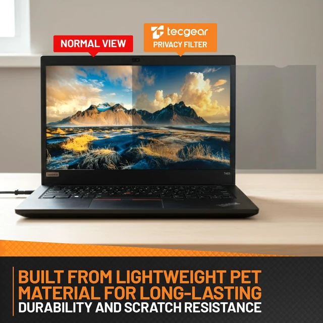 Alt view image 5 of 5 - Tecgear 13.3 Inch Laptop Privacy Screen Filter 16:9 ^^ Anti Glare Blue Light Blocking Screen Protector ^^ Removable Privacy Shield for Laptop and Notebook Computer ^^ Adhesive and Hang Tab Installatio