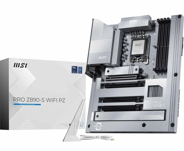 Main image of MSI PRO Z890-S WiFi PZ Motherboard, Back-Connect ATX - Supports Intel Core Ultra Processors (Series 2), LGA 1851 - DDR5 Memory Boost (8600+ MT/s OC), PCIe 5.0 x16, M.2 Gen5, Wi-Fi 7, 2.5G LAN