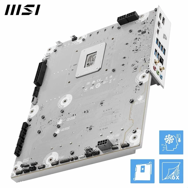 Alt view image 4 of 5 - MSI PRO Z890-S WiFi PZ Motherboard, Back-Connect ATX - Supports Intel Core Ultra Processors (Series 2), LGA 1851 - DDR5 Memory Boost (8600+ MT/s OC), PCIe 5.0 x16, M.2 Gen5, Wi-Fi 7, 2.5G LAN