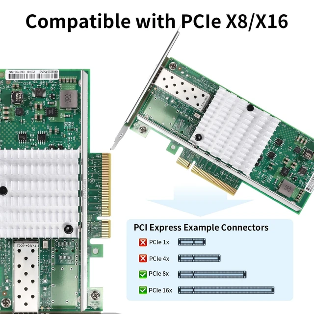 Alt view image 5 of 5 - 10GB Pcie Ethernet Card with Intel 82599EN Chip Single SFP+ Port