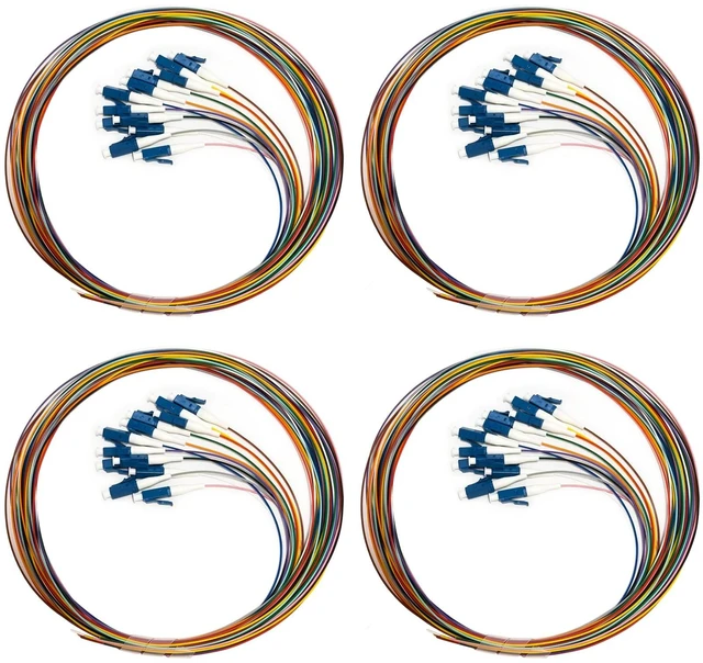 Main image of Bangun (4Pack) 12 Strand Singlemode 9/125 LC-UPC Fiber Pigtail, Fiber Optic Pigtail, 1.5 Meters LC Cable