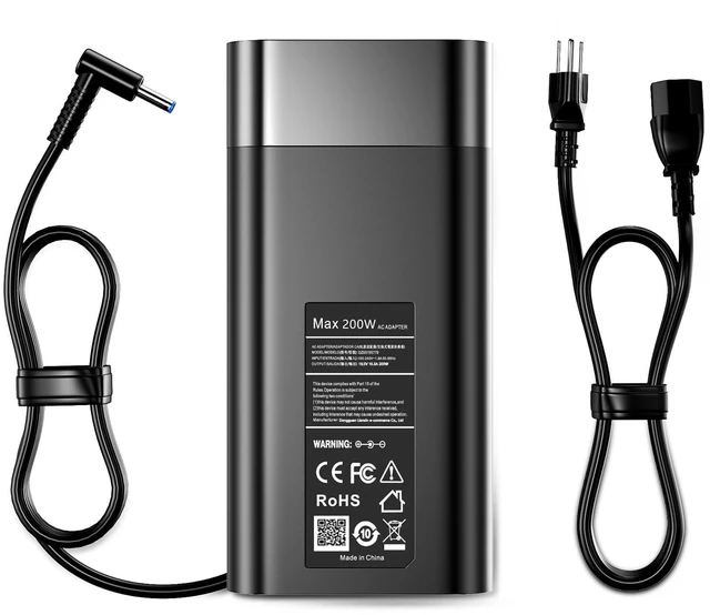 Main image of GERVGHS 200W Laptop Charger Compatible with HP Victus 15 17 Omen Pavilion Gaming 15 17 ZBook Fury Create Studio 17 15 G9 G10 G8 G7 G6 G5 G4 Envy 15 15u 2020 TPN-DA10 L00818-850 Power Cord