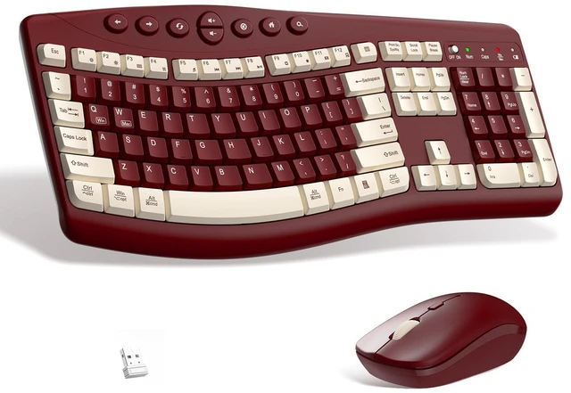 Main image of Wireless Keyboard and Mouse Combo Silent Ergonomic Curved Design for Office