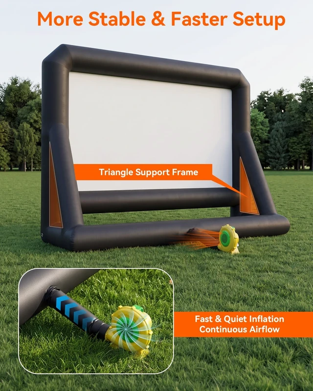 Alt view image 5 of 5 - Inflatable Projector Screen, 16FT Outdoor Projector Movie Screen