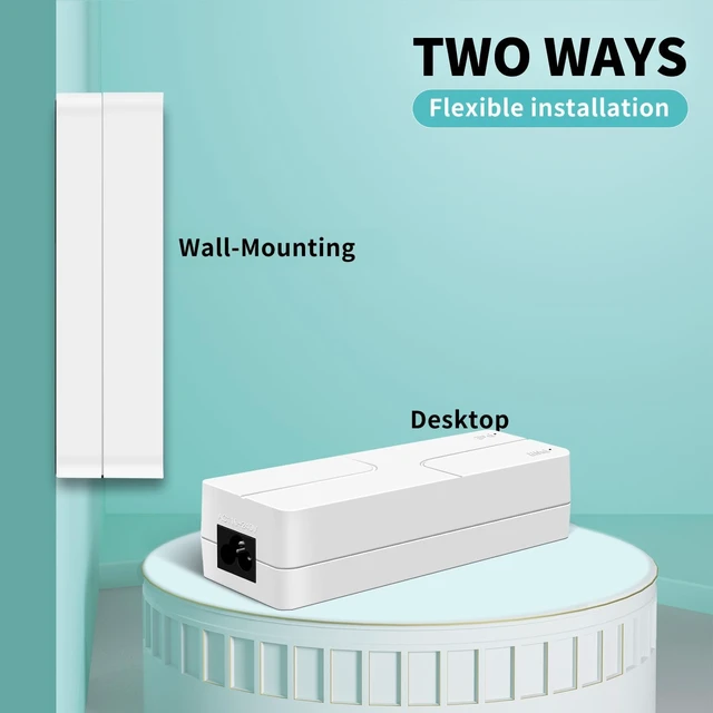 Alt view image 5 of 5 - Davuaz 2.5G PoE Injector Up to 90w Power Supply, PoE Adapter for IP Cameras and IP Phones Network Distance Up to 328 ft. PoE Power Supply IEEE 802.3af/at/bt Supported Plug & Play Desktop UL Certified