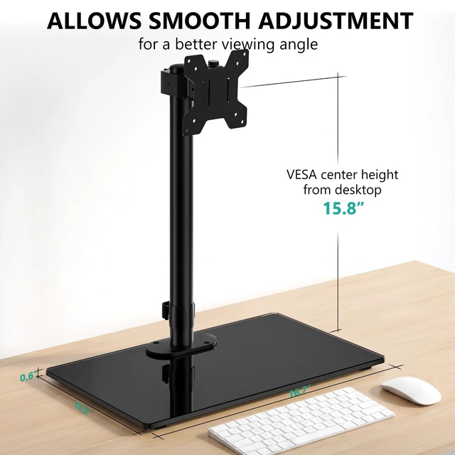 Alt view image 5 of 5 - WALI Free Standing Vesa Monitor Stand for 13-32 inch Screens, up to 22 lbs