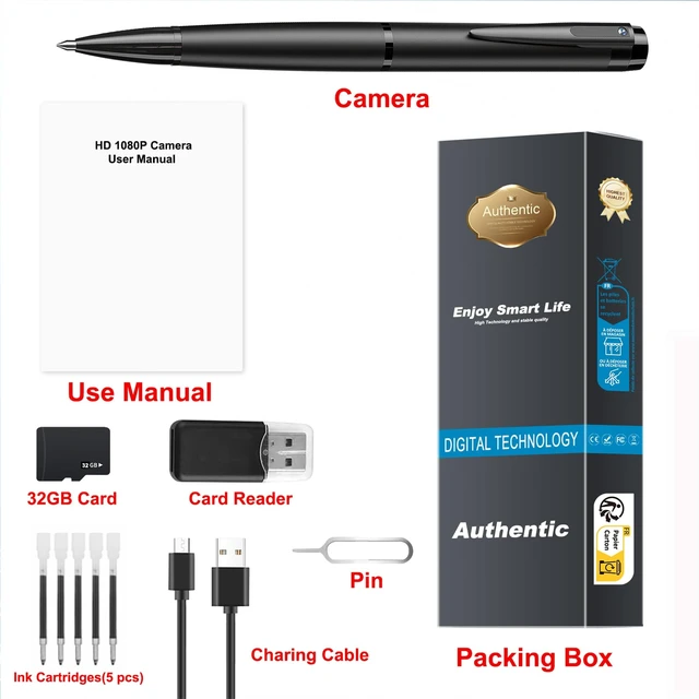 Alt view image 5 of 5 - TAOZHI Mini Camera Pen 1080P HD Pet Security Small Cameras Nanny Cam