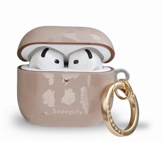 Alt view image 2 of 5 - SCORPIFY for AirPods 4 Case (4th Generation, 2024) with Keychain, Compatible with Apple AirPod 4, Cute Protective Hard Shell Cover, Wireless Charging Earbuds Case for Women - Nude Leopard