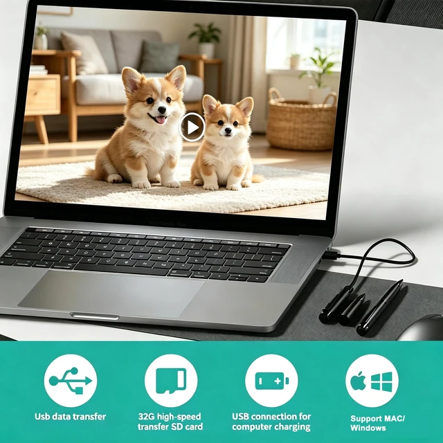 Alt view image 3 of 5 - TAOZHI Mini Camera Pen 1080P HD Pet Security Small Cameras Nanny Cam
