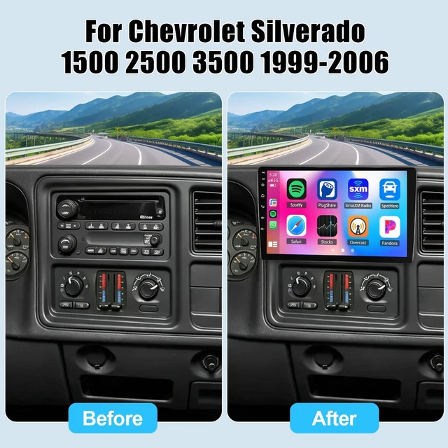 Alt view image 2 of 5 - 4+64G Upgrade Car Stereo for Chevrolet Silverado 1500 2500 3500 99-06