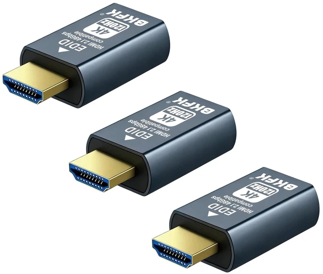 Main image of 4K hdmi Dummy Plug - Display to hdmi Adapter, Luna Display Virtual Window for Home-edid Emulator-Dummy, displayport Headless dummie dongle120Hz (HDMI2.1 4K 120Hz-3Pack)