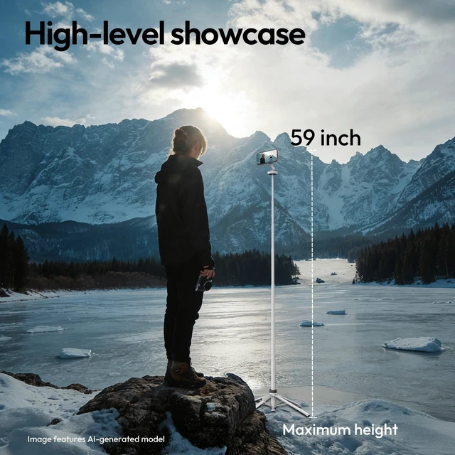 Alt view image 4 of 5 - ULANZI Magnetic Phone Tripod 60'' Selfie Stick Auto Open Extendable Stand