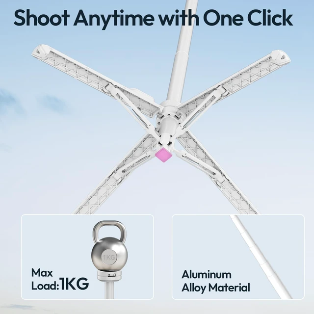 Alt view image 3 of 5 - ULANZI Magnetic Phone Tripod 60'' Selfie Stick Auto Open Extendable Stand