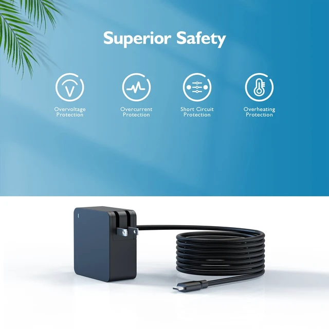 Alt view image 5 of 5 - UL Listed 65W Type C AC Charger Fit for JBL Xtreme 5 Portable Dustproof/Waterproof Speaker USB C Power Supply Adapter Cord