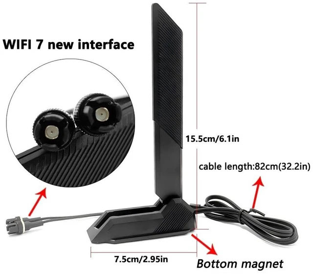 Alt view image 2 of 5 - HSSDTECH Antenna WiFi 7 for Asus ROG Strix B850-E B850-F B850-I B860-F