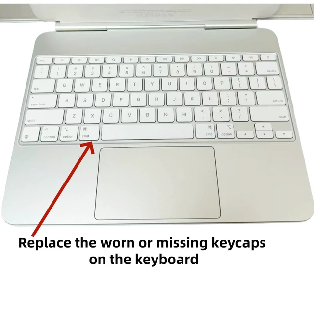 Alt view image 2 of 5 - Replacement US Keyboard Full Set of Keycap Keys (No Hinge) and Tool Applicable for ipad Pro/Air 11/12.9/13 inch Magic Keyboard Key Cap (MKB-2 White)