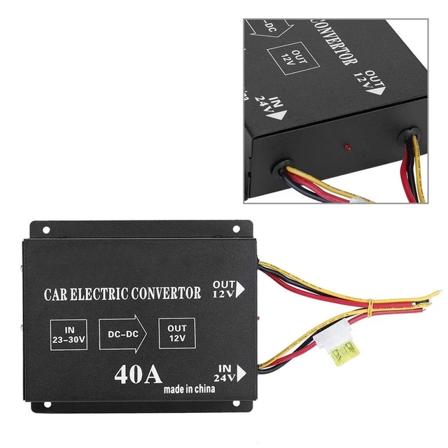 Alt view image 4 of 5 - DC 24V to 12V Power Converter, Car Truck DC 24V to 12V Power Converter Electric Inverter Voltage Reducer Step Down Transformer(24v?a12v/40A/480w)