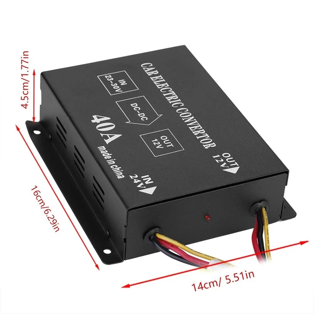 Alt view image 3 of 5 - DC 24V to 12V Power Converter, Car Truck DC 24V to 12V Power Converter Electric Inverter Voltage Reducer Step Down Transformer(24v?a12v/40A/480w)